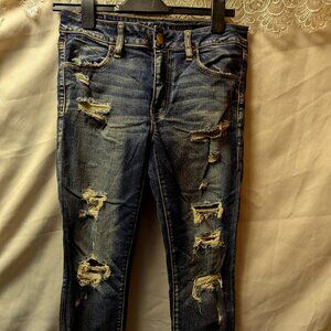 American Eagle Outfitters Super stretchy size 8 Blue jeans